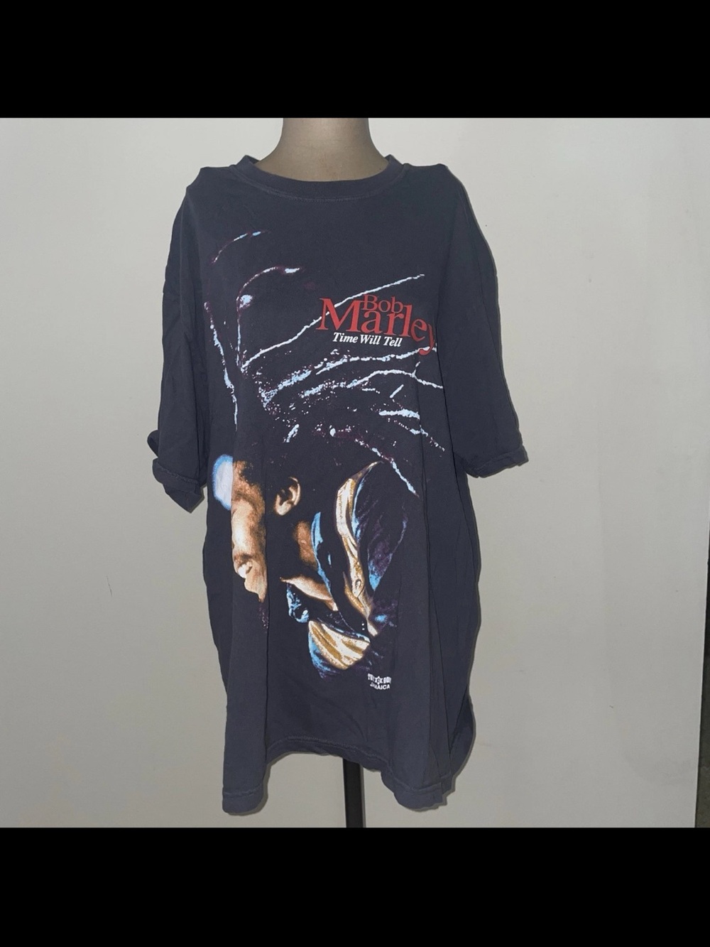 Zion Rootswear Bob Marley‎ Portrait Tee - Black with Red Accents